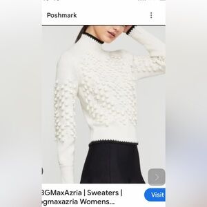 BCBGMaxAzria Cream Textured Women's Sweater
